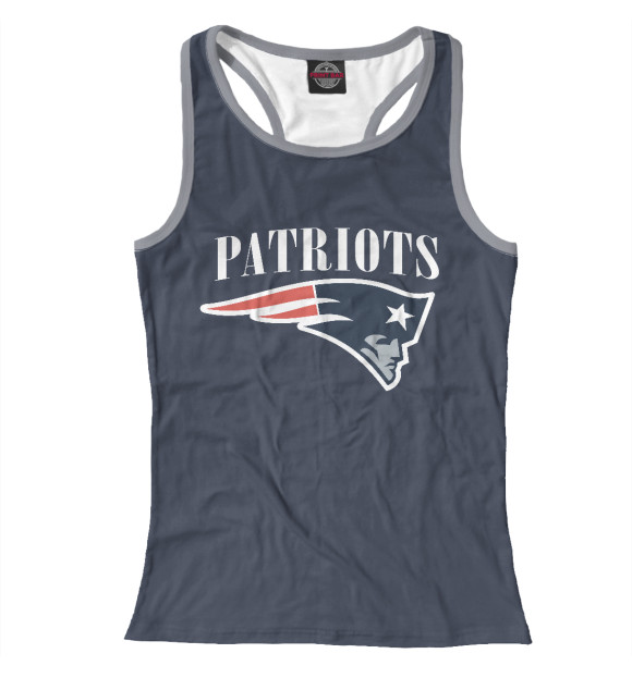 Женская майка-борцовка с изображением New England Patriots цвета Белый