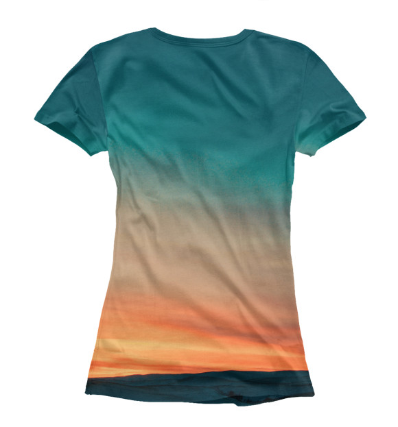 Женская футболка с изображением Закат цвета Белый