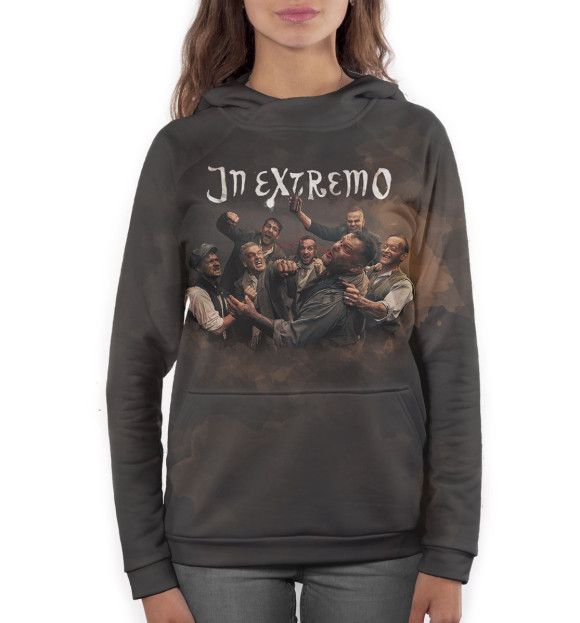 Женское худи с изображением In Extremo цвета Белый