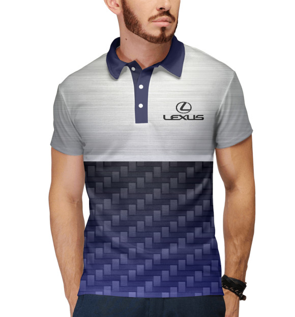 Мужское поло с изображением Lexus цвета Белый