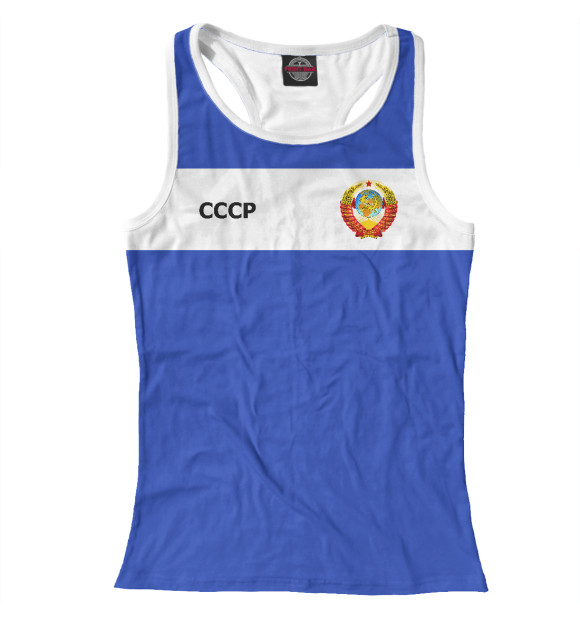 Женская майка-борцовка с изображением СССР цвета Белый