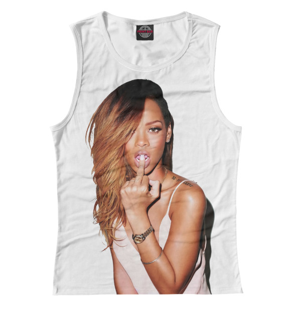 Женская майка с изображением Rihanna цвета Белый