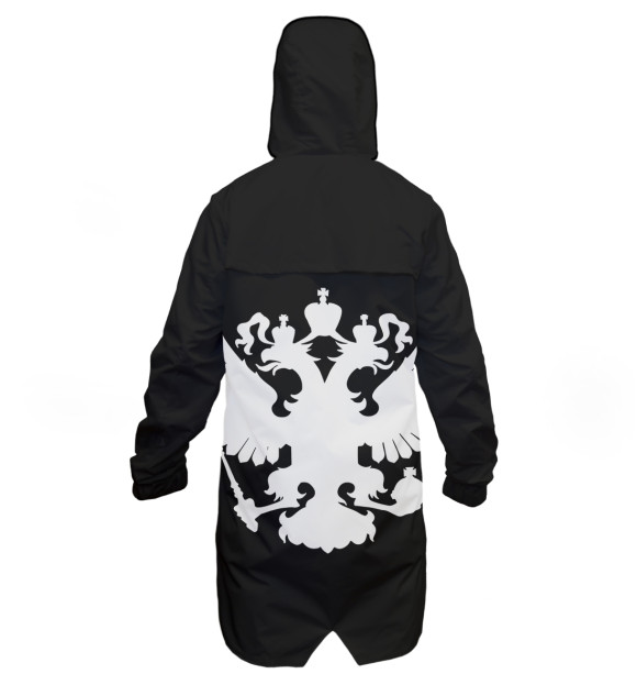Дождевик с притом Герб России / Белый на Черном цвета Белый Дождевик с изображением Герб России / Белый на Черном цвета Белый