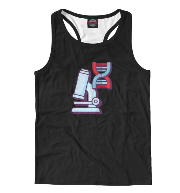 Мужская майка-борцовка с изображением Биология цвета Белый