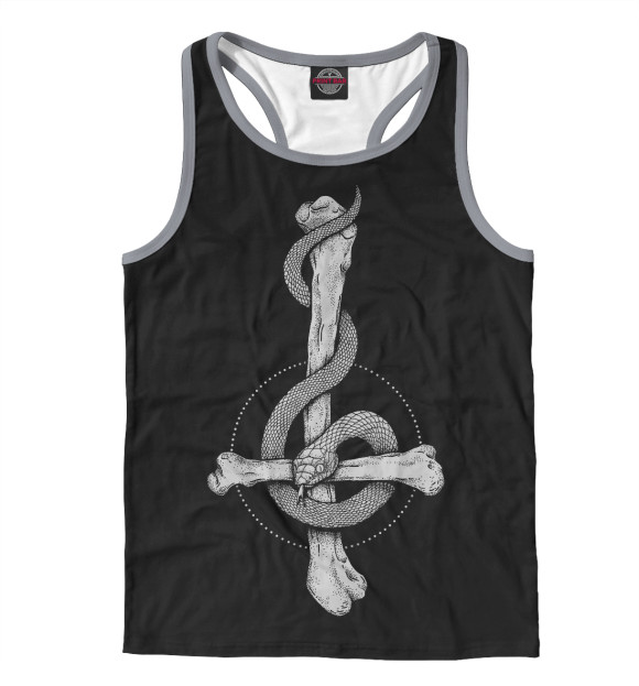 Мужская майка-борцовка с изображением Demonic Cross цвета Белый