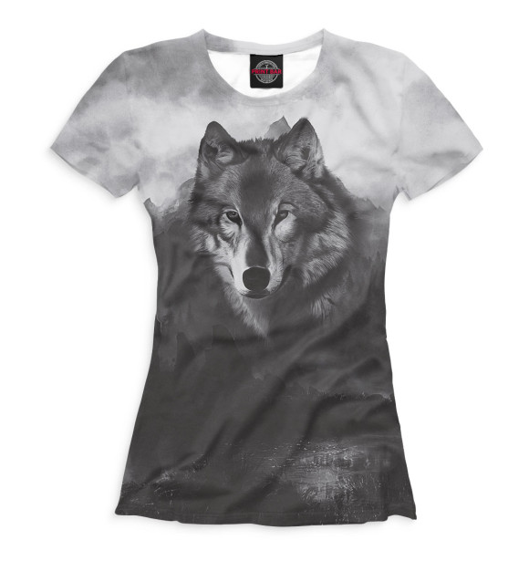 Женская футболка с изображением Волки цвета Белый