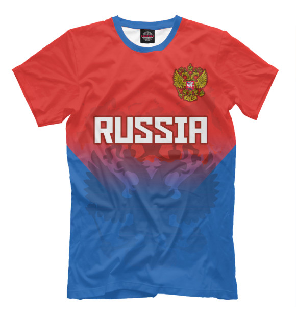 Мужская футболка с изображением Russia цвета Молочно-белый
