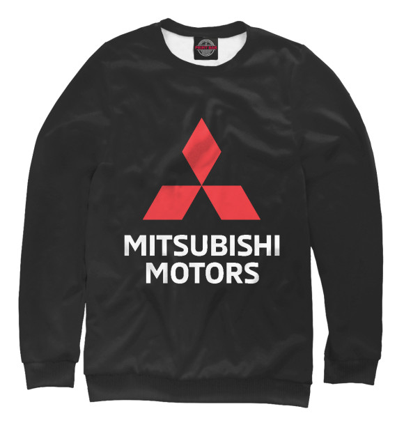Мужской свитшот с изображением Mitsubishi motors цвета Белый