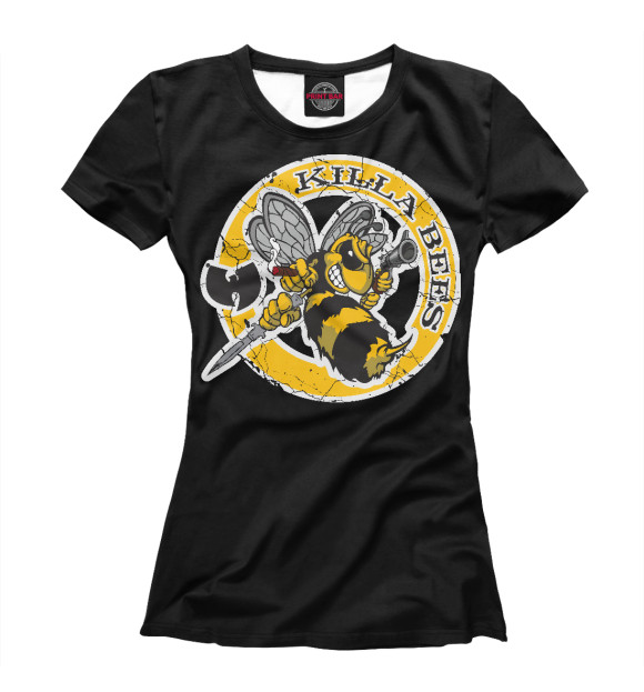 Женская футболка с изображением Wu-Tang Killa Bees цвета Белый
