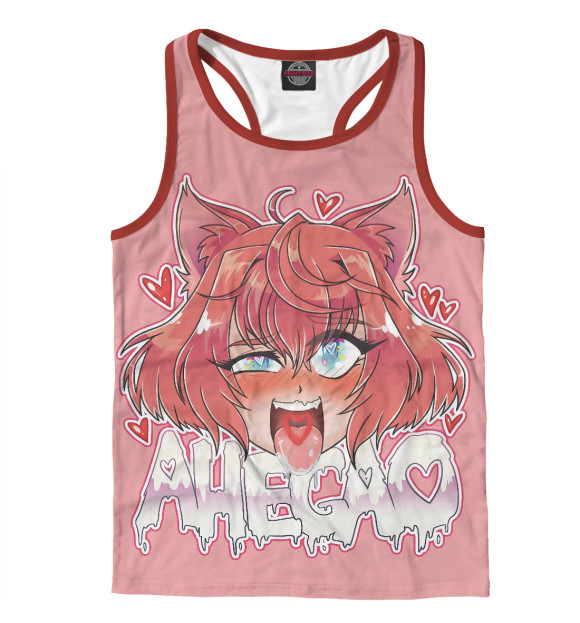 Мужская майка-борцовка с изображением Ahegao цвета Белый