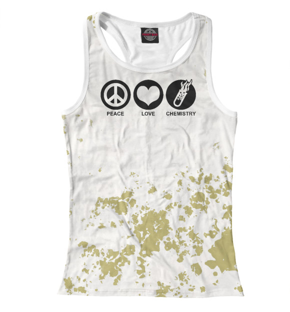 Женская майка-борцовка с изображением Chemistry цвета Белый