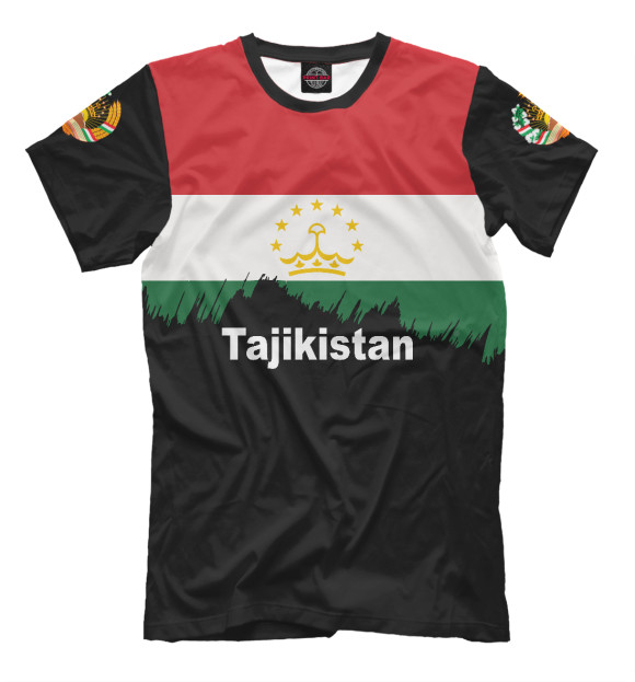 Мужская футболка с изображением Tajikistan цвета Белый