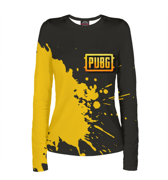 Женский лонгслив с изображением PUBG цвета Белый