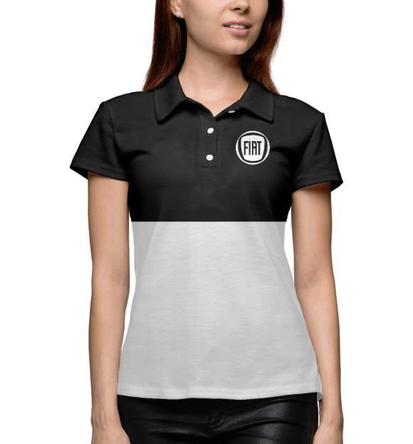 Женское поло с изображением FIAT цвета Белый