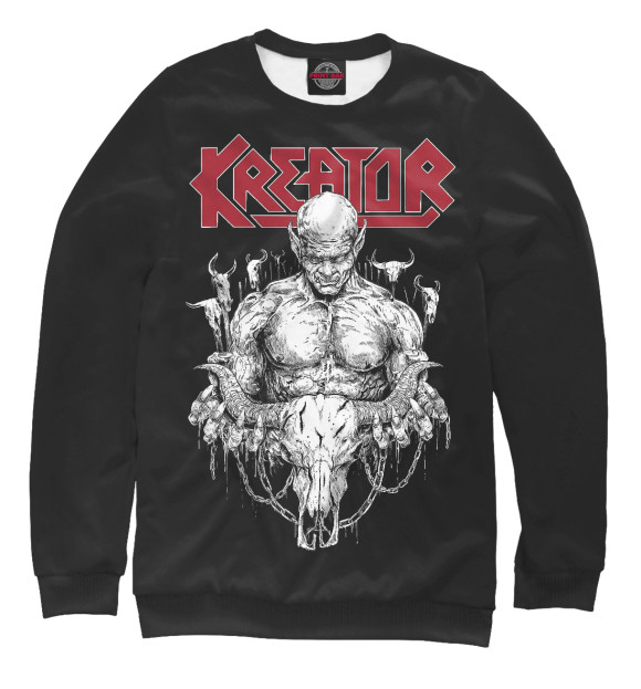 Мужской свитшот с изображением Kreator - thrash metal band цвета Белый