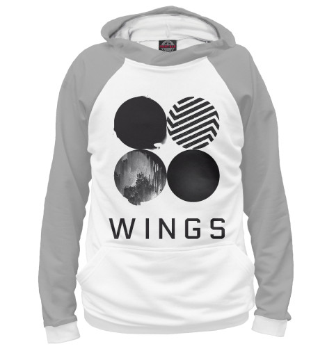 

Худи Print Bar, Белый, Wings BTS