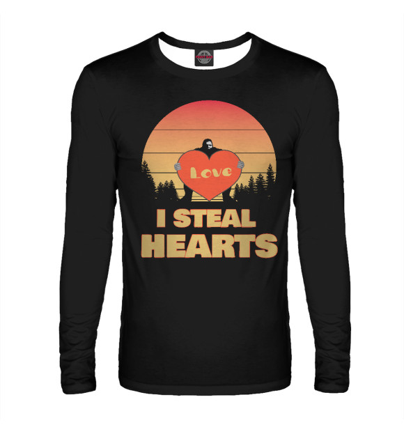 Мужской лонгслив с изображением I steal hearts цвета Белый
