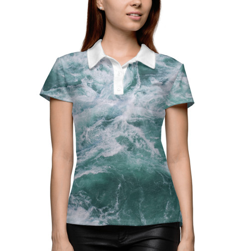 

Поло Print Bar, Белый, Океан