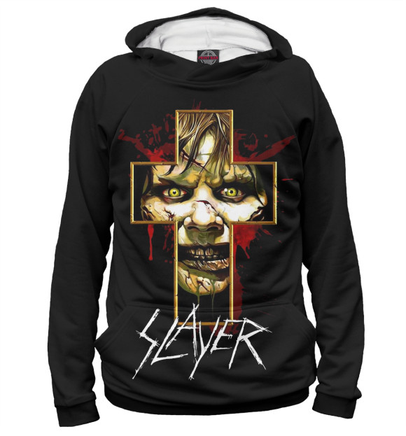 Худи для девочки с изображением Slayer цвета Белый