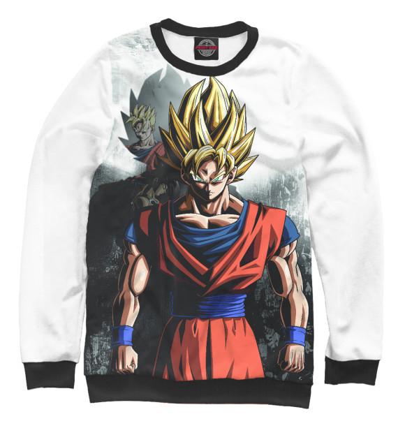 Свитшот для девочек с изображением Dragon Ball Z цвета Белый
