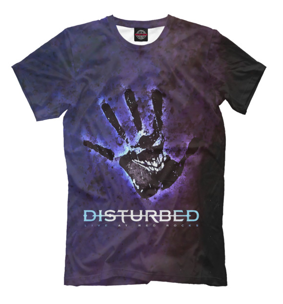 Мужская футболка с изображением Disturbed цвета Молочно-белый