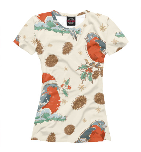 

Футболки Print Bar, Белый, Снегири