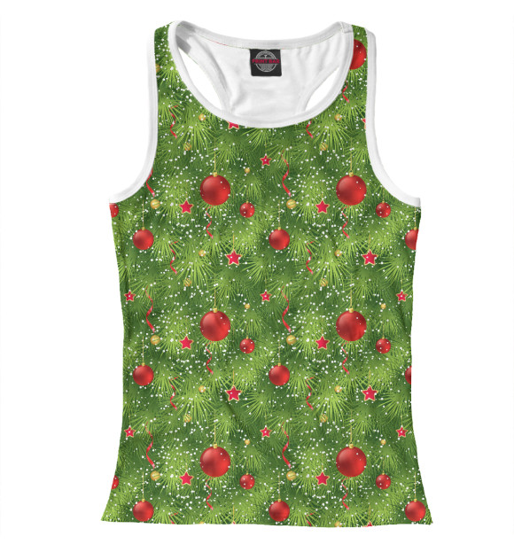 Женская майка-борцовка с изображением Новый Год цвета Белый