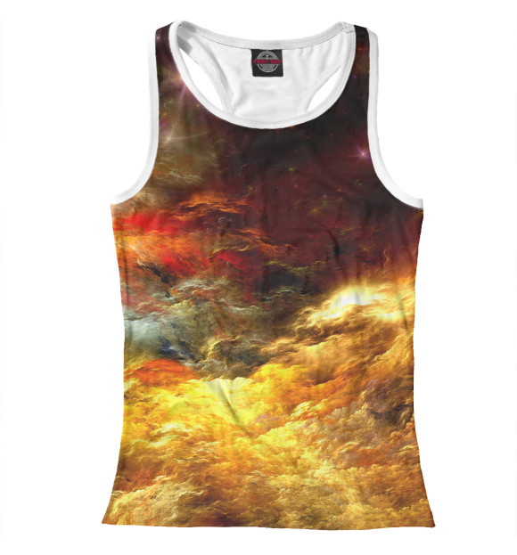 Женская майка-борцовка с изображением Космос цвета Белый