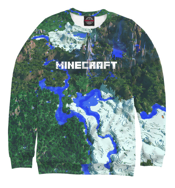 Женский свитшот с изображением MINECRAFT цвета Белый