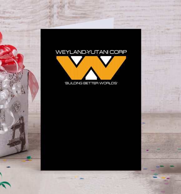Открытка с изображением weyland corp dark цвета Белый