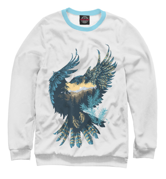 Свитшот для мальчиков с изображением Горный орел цвета Белый
