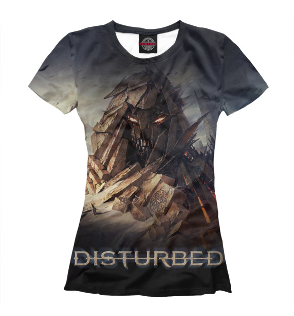 Футболка для девочек с изображением Disturbed цвета Белый