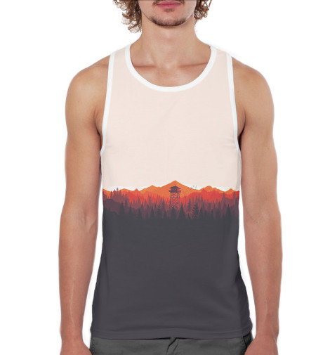 

Майки борцовки Print Bar, Белый, Firewatch