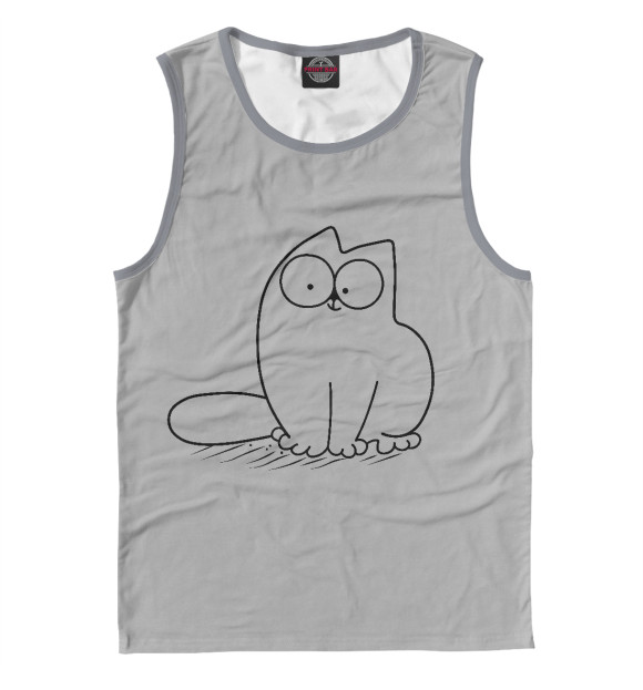 Майка для мальчика с изображением Simon's cat цвета Белый