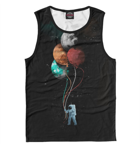 

Майки Print Bar, Белый, Гуляющий Астронавт