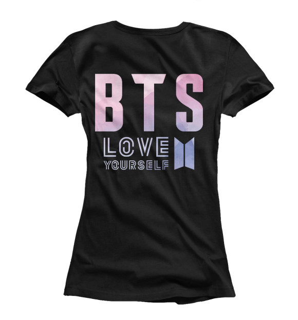 Женская футболка с изображением BTS цвета Белый