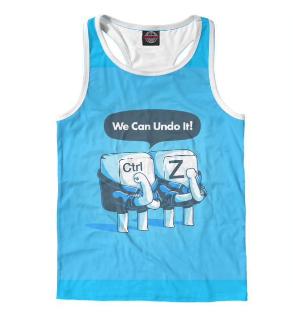 Мужская майка-борцовка с изображением Мы сделаем это ctrl+z цвета Белый