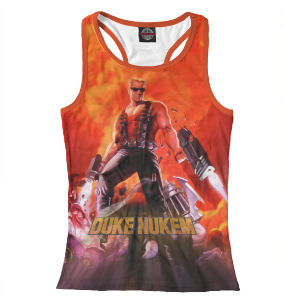 Женская майка-борцовка с изображением Duke Nukem цвета Белый