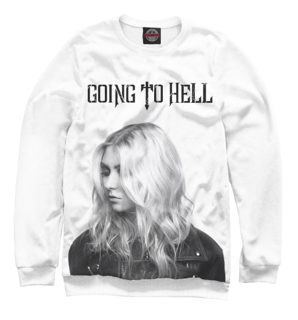 Свитшот для девочек с изображением Going To Hell цвета Белый