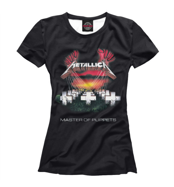 Футболка для девочек с изображением Metallica цвета Белый