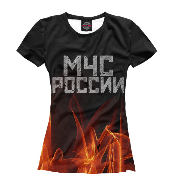 Женская футболка с изображением МЧС России цвета Белый