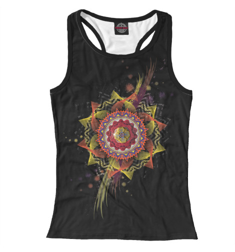 

Майки борцовки Print Bar, Белый, Янтра на черном фоне