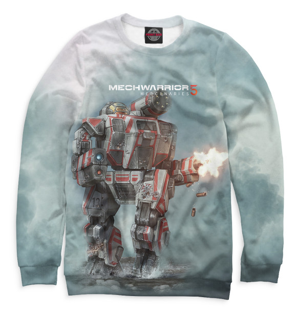 Свитшот для мальчиков с изображением MECHWARRIOR 5 цвета Белый