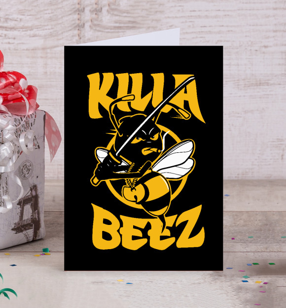 Открытка с изображением Wu-Tang Killa Beez цвета Белый
