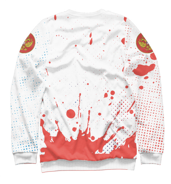 Свитшот для девочек с изображением Россия Sport - Герб цвета Белый