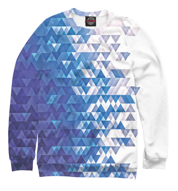 Свитшот для девочек с изображением Polygonal Blue цвета Белый