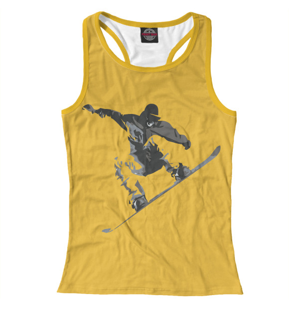 Женская майка-борцовка с изображением Сноубордис цвета Белый