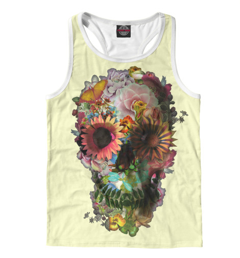 

Майки борцовки Print Bar, Белый, Цветочный Череп