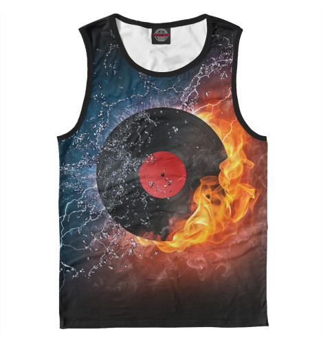 

Майки Print Bar, Белый, Пластинка в огне и воде