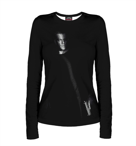 Женский лонгслив с изображением Джейсон Борн цвета Белый